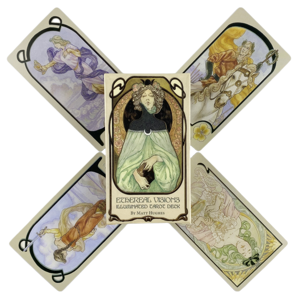 Ethereal Visions Illuminated Tarot Cards A 80 デッキ Oracle English Visions Divination Edition Borad プレイング ゲーム