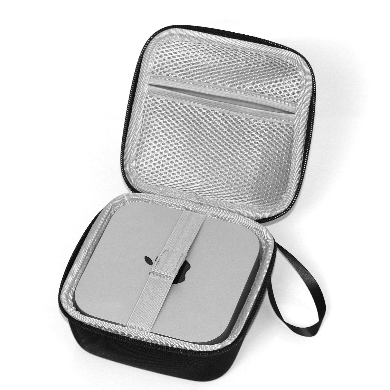 Odporna na wstrząsy torba z twardą skorupą dla Mac Mini M4 / M4 Pro 2024, etui EVA, kabel zasilający, akcesoria do myszy, torba do przechowywania