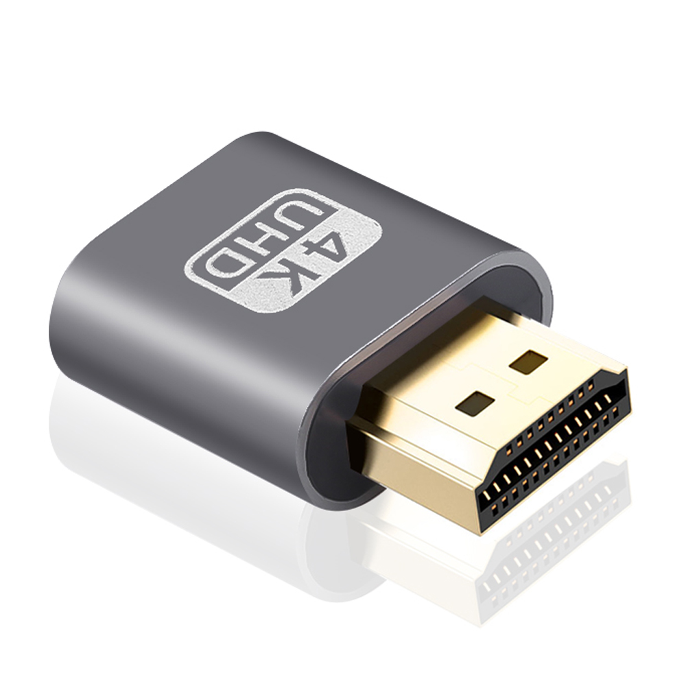 VGA Virtual Display Adapter HDMI-compatible 1.4 DDC EDID Dummy Plug Headless Ghost Display Emulator Video Card Lock Plate