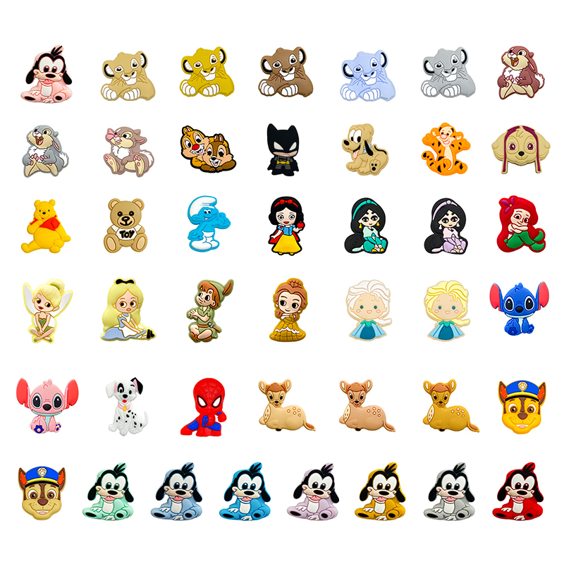 10 pçs disney novas contas de silicone para fazer pulseiras diy chupeta corrente bebê dentição brinquedo jóias acessórios