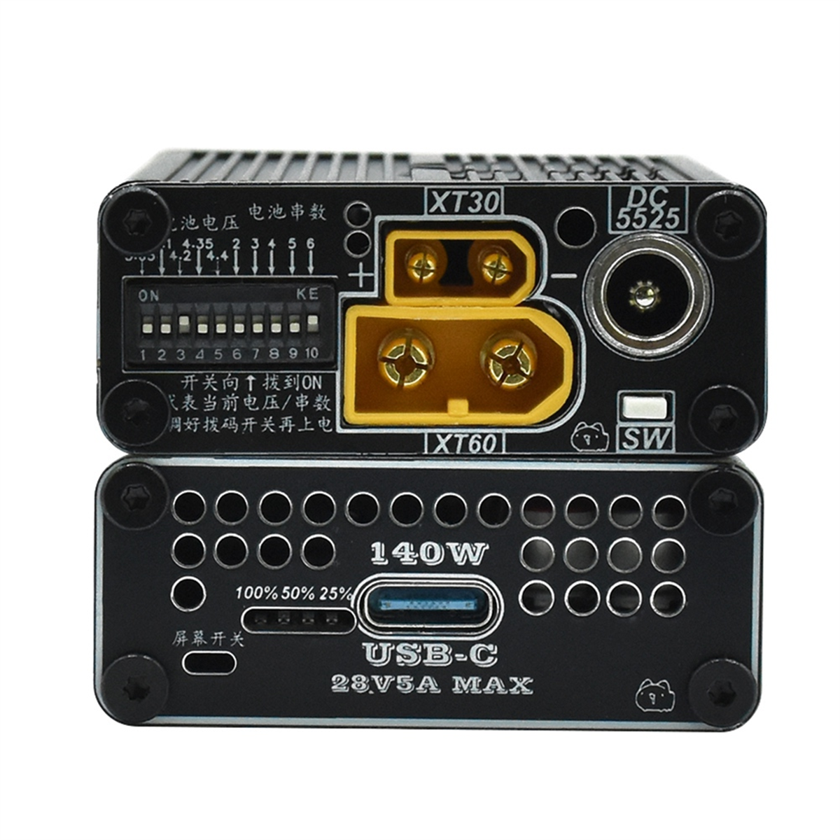 Neues 3C-PD3.1 140W bidirektionales Schnellladegerät Typ C USB XT60 XT30 3S 4S 5S 6S Lithiumbatterie Lifepo4 Laden Entladen