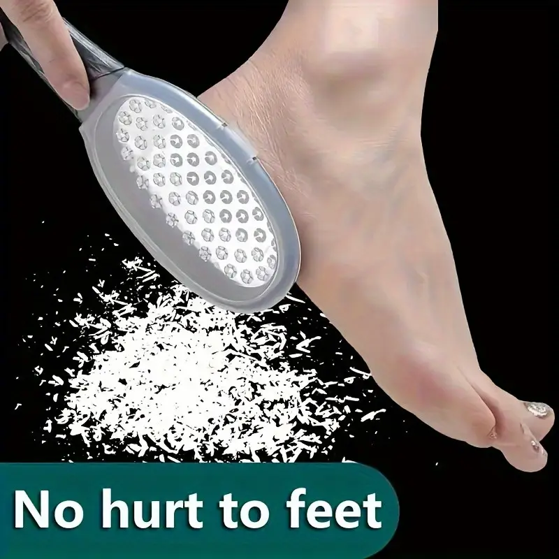 Lima para pies de acero inoxidable: lima ergonómica antisalpicaduras con grano grueso/fino, duradera para pedicura casera y regalo navideño