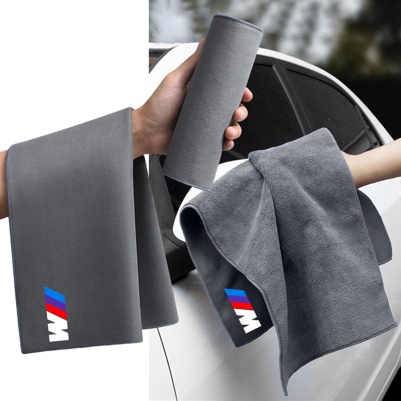Toallas de coche de doble cara, paño de limpieza y secado, cepillo de coche para BMW M Emblem M1 E46 E36 E34 F10 E90 F30 E60 F30 E53 E30 E87 F32 E91