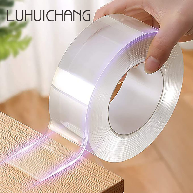 1/2/3/5M transparentes Nano-Klebeband, doppelseitig, selbstklebender Wandaufkleber, wasserdicht, spurlos, wiederverwendbar, für Badezimmer, Amenities, Zuhause