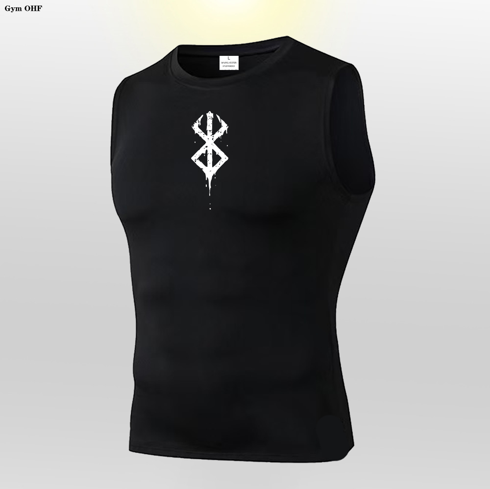 Anime Compression Shirt Men Gym Tank Top Muscle Fitness Clothing Sport Sleeveless T Shirt Elastic Bodybuilding Running Vest
