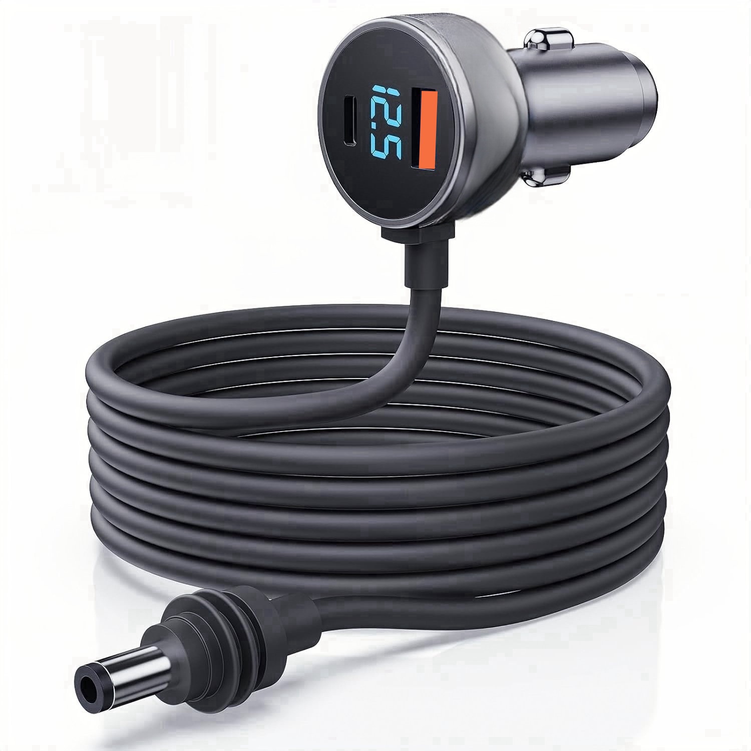 Зарядное устройство Starlink Mini Dual USB Автомобильное зарядное устройство 12 В-24 В Автомобили 2 м/300 см Кабель постоянного тока Цифровой вольтметр Водонепроницаемый удлинительный кабель