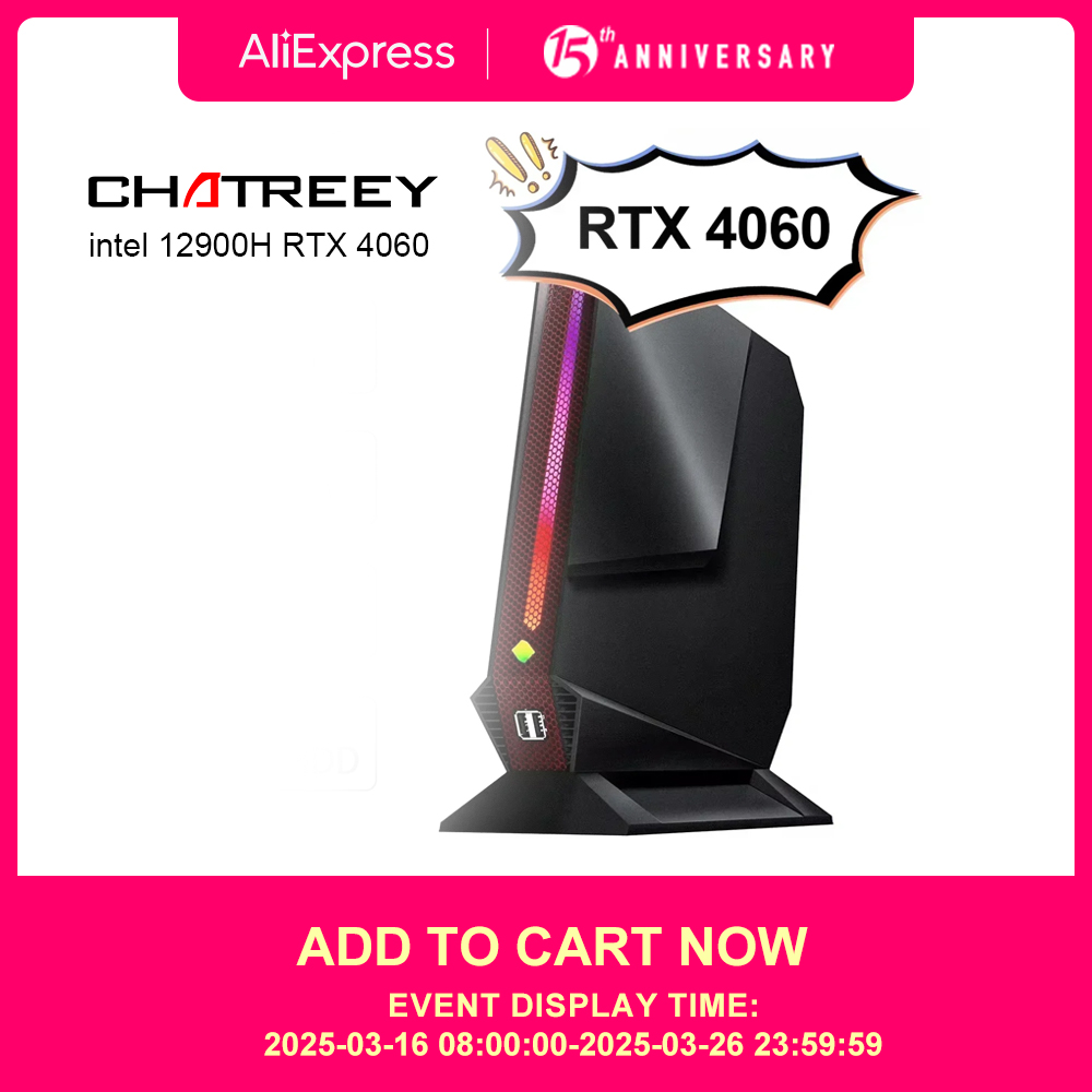 Chatreey G2 Mini PC Intel Core i9 12900H i7 12700H con Nvidia RTX 4060 3050 ordenador de escritorio para juegos PCIE 4,0 Wifi 6 BT5.0