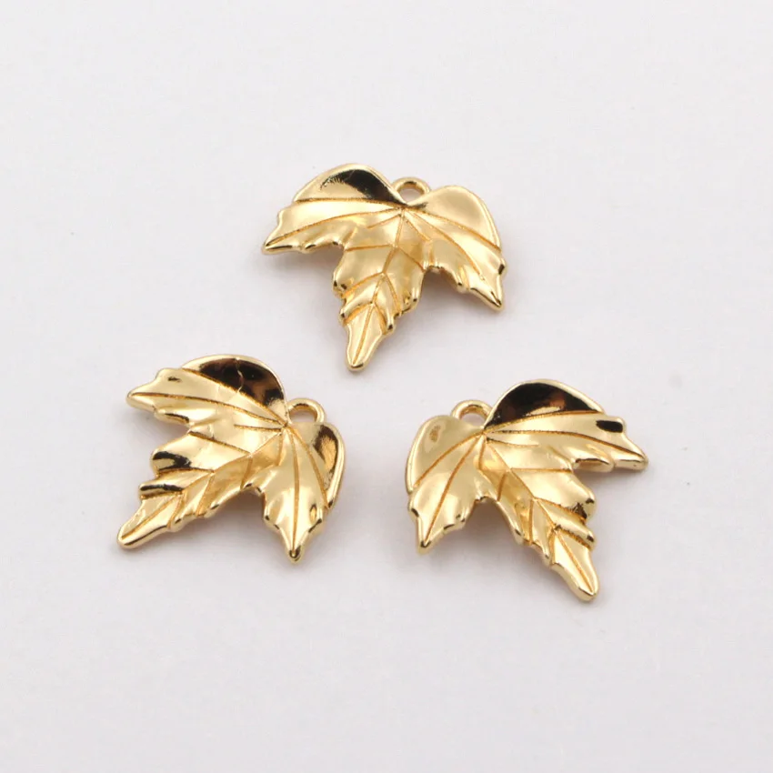 30pcs Quality Brass Casted Maple Leaf Charms Pendant Decoration Findings DIY Jewelry Accessories