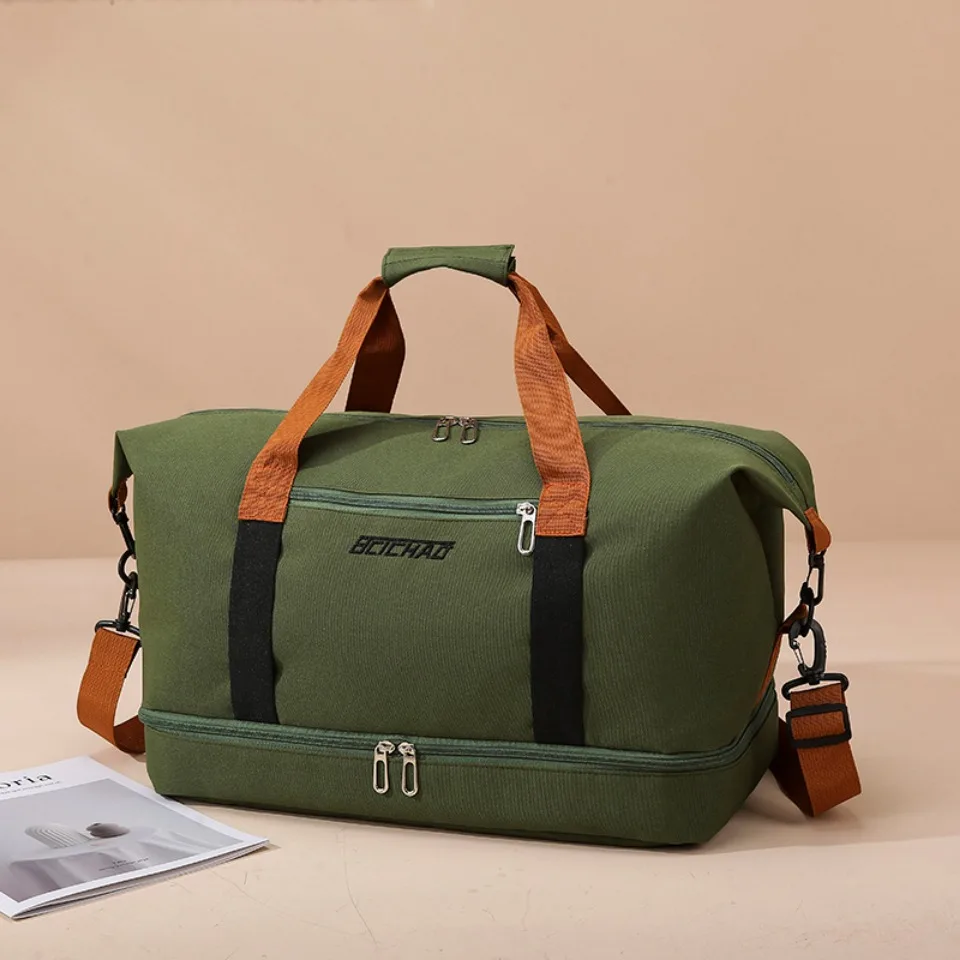 Moda uomo donna borsa da viaggio di grande capacità borsa sportiva da uomo di grande capacità borsa a tracolla da donna impermeabile bagnata e asciutta