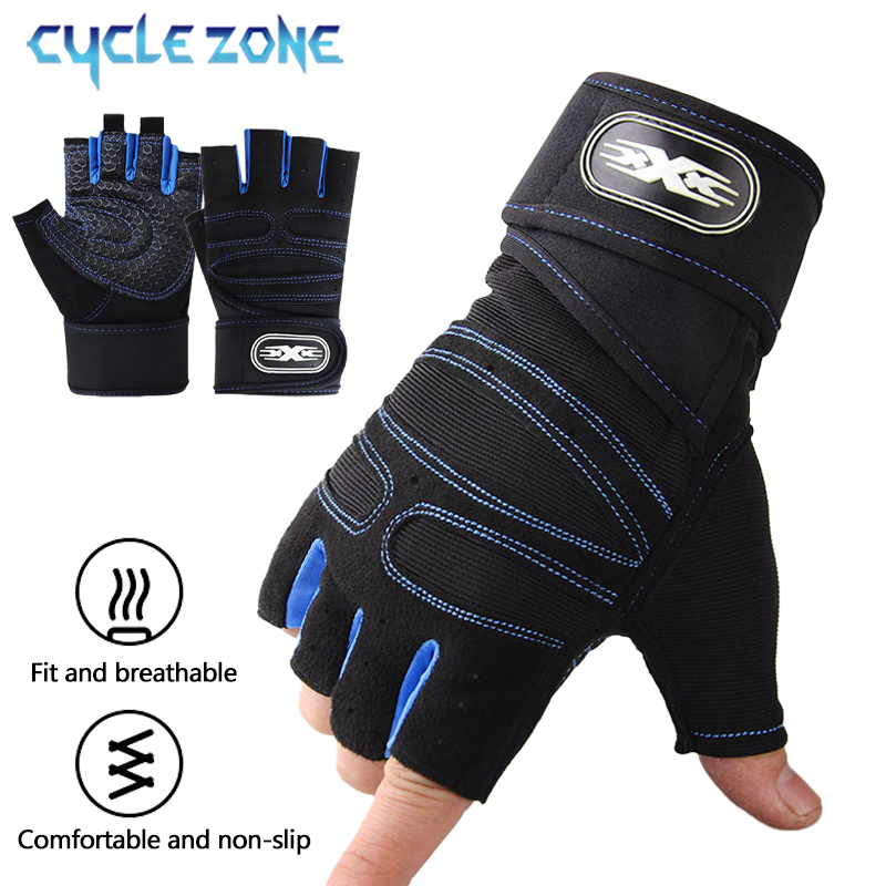  Radfahren Halbe Finger Handschuhe MTB Rennrad Atmungsaktive Radfahren Handschuhe Fitness Schwergewicht Training handschuhe Sport Radfahren Ausrüstung