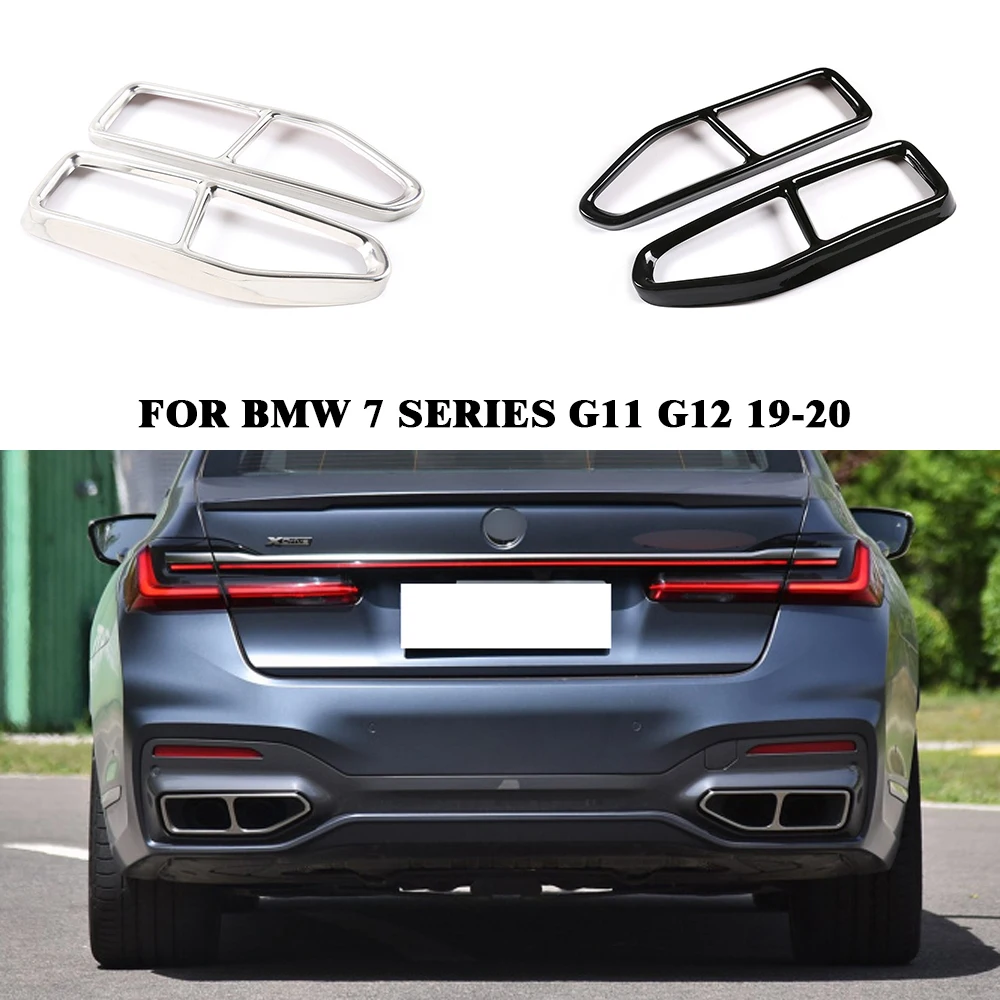 Yubao-Silenciador de escape, Kit de capa de tubo de cauda, BMW Série 7, G11, G12, 2019-2020, 2 peças, 1 par