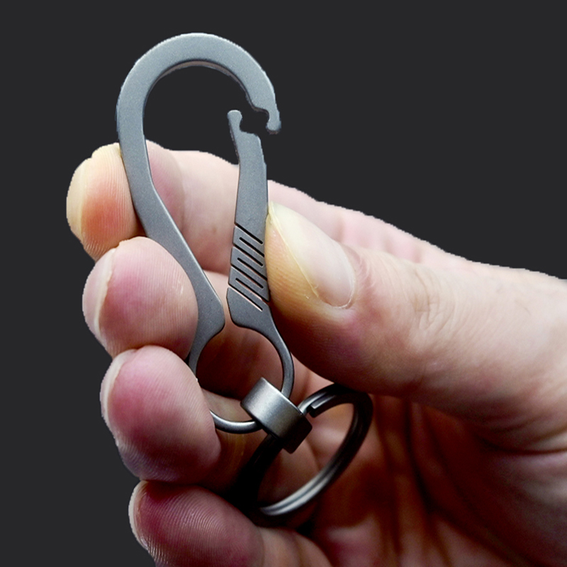 Chaveiro de titânio real masculino edc leve e luxuoso chaveiro de titânio pendurado fivela chaveiros para chaveiros titular jóias