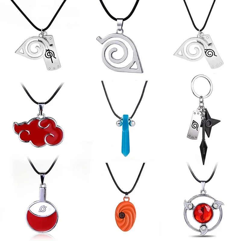 Seksowne anime Konoha naszyjnik Akatsuki czerwona chmura wisiorek Uzumaki akcesoria anime brelok Cosplay Akatsuki Itachi biżuteria z kreskówek