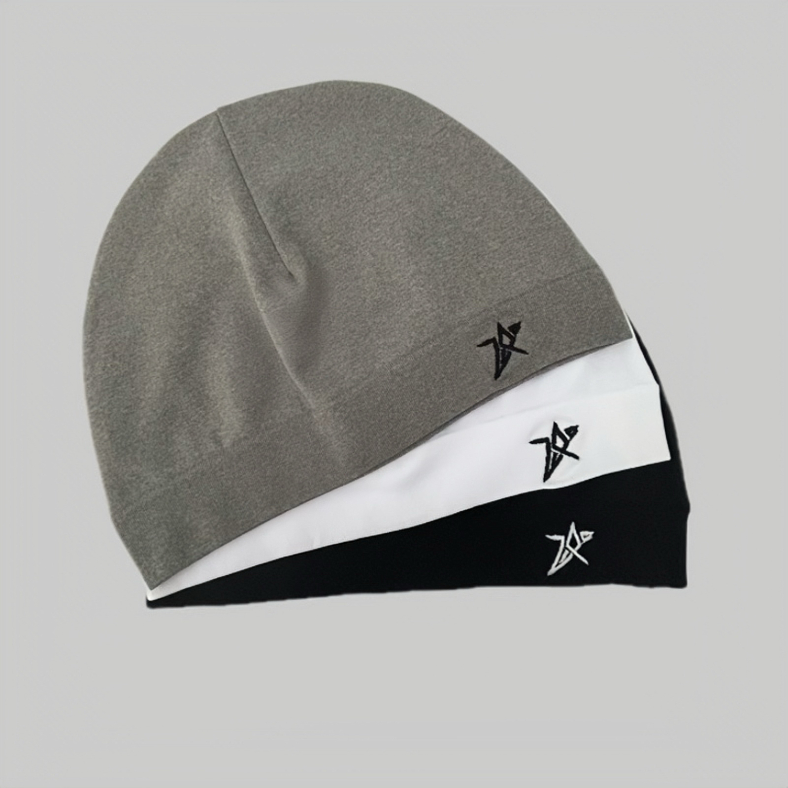 Gorro de calavera bordado con estrellas, gorro fino, gorro elástico suave y transpirable para hombres y mujeres, deportes al aire libre, senderismo, correr, ciclismo, todas las estaciones