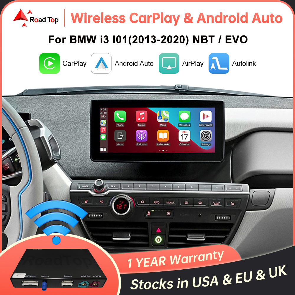 CarPlay inalámbrico para BMW i3 I01 NBT EVO System 2013-2020 con Android Auto Mirror Link AirPlay Car Play cámara trasera BT GPS