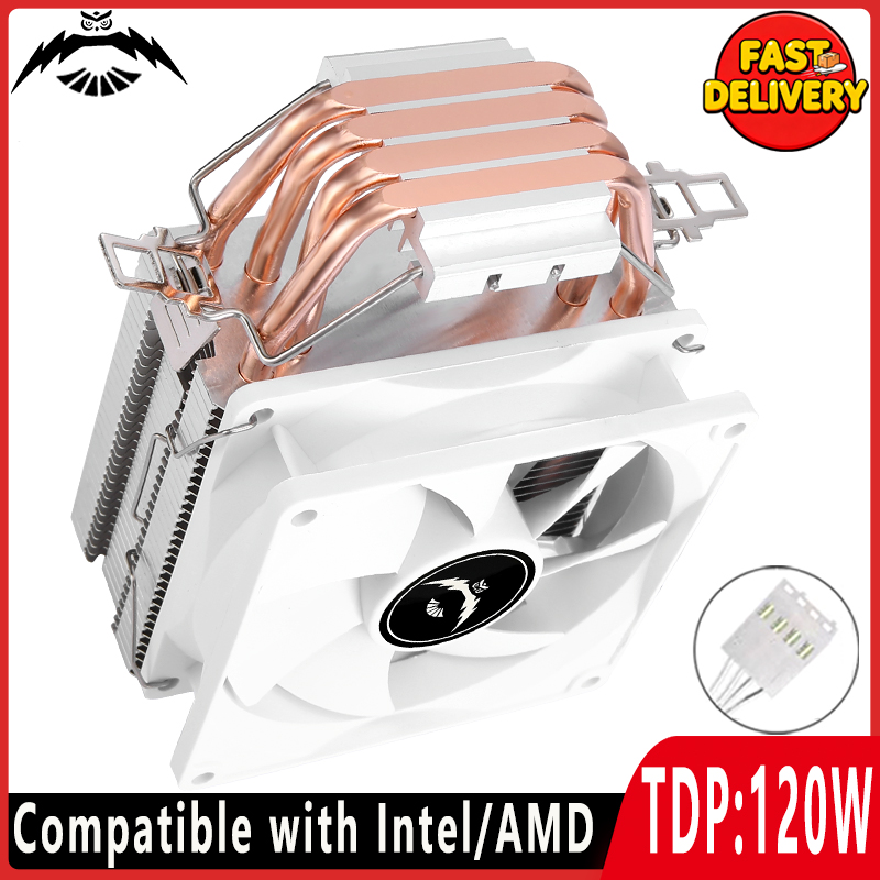 Compatível x79 x99 AM3 AM4 i3 i5 Processador 4 Tubo de Calor Ventilador Refrigerador de CPU 90mm 4 pinos PWM Refrigerado a Ar Instalar LGA2011 115x 1200 1700