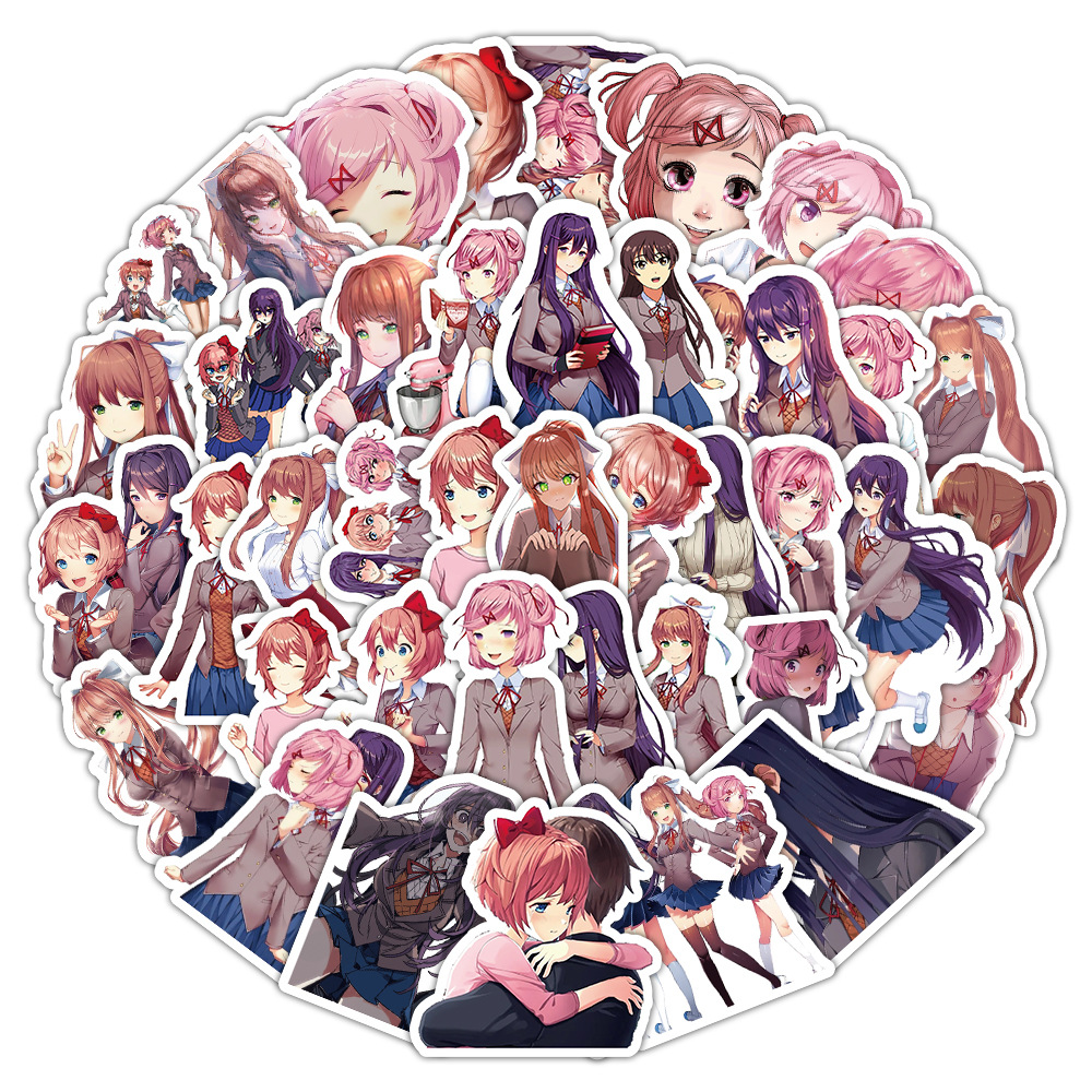 53pcs Game New Doki Literary Club Natsuki Two-dimensional Decoration Sticker Hand