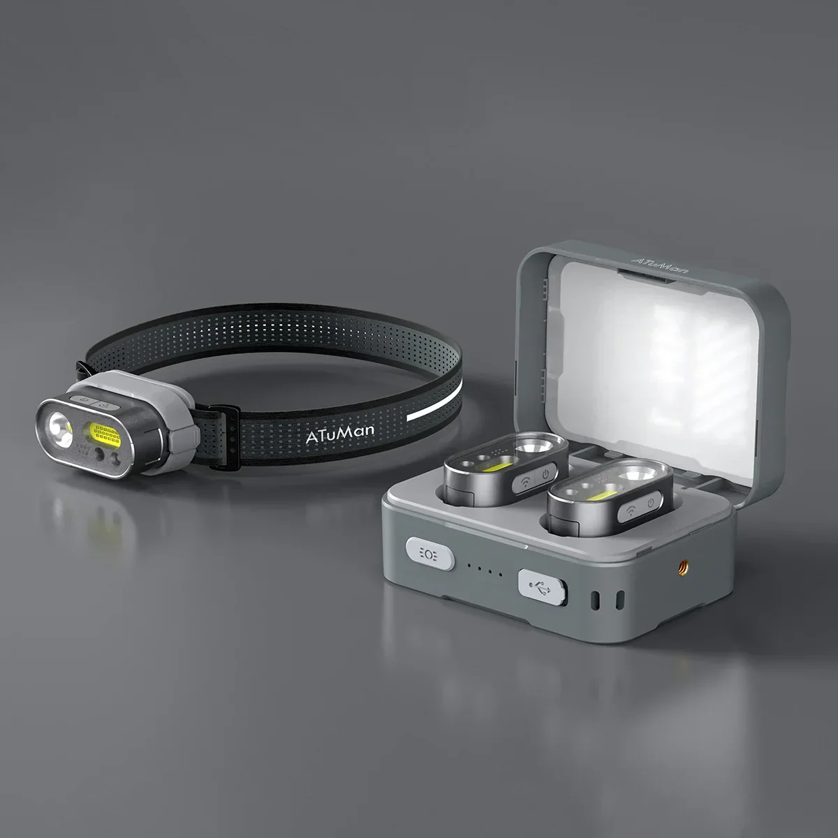 ATuMan/DUKA MH1 faro multifuncional, Kit USB recargable portátil potente Led Cob Sensor de movimiento faro