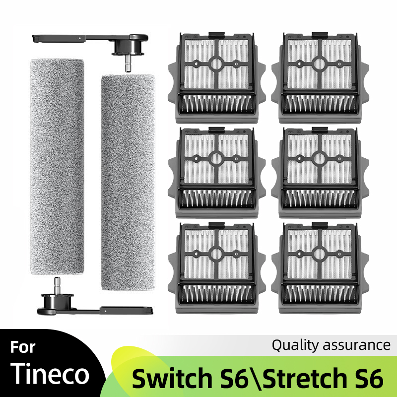 Piezas aptas para Tineco Floor One Switch S6 \ Stretch S6, aspiradora en seco y húmedo, cepillo de rodillo consumible, accesorios de filtro HEPA