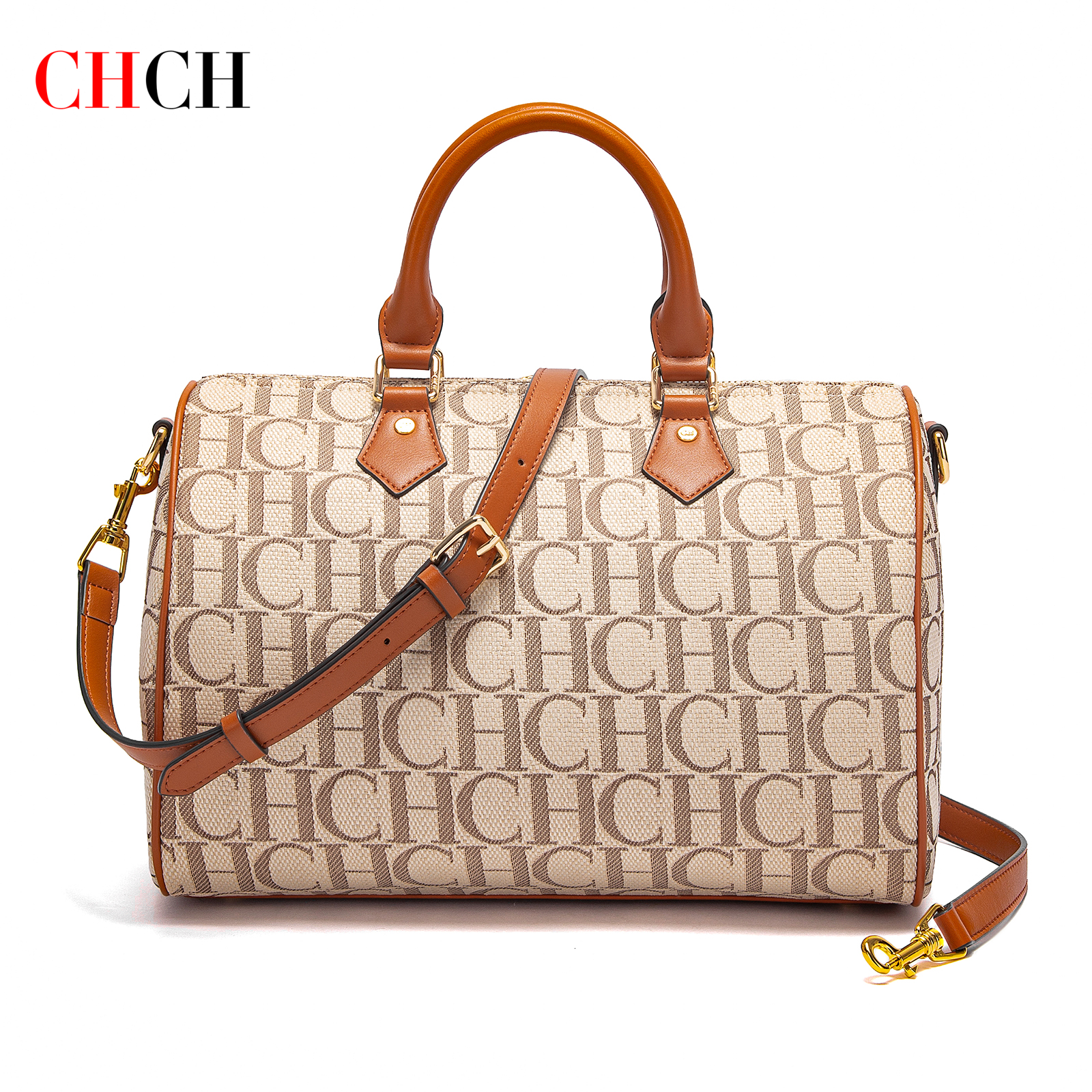 CHCH Kussentas voor dames Herfst/Winter Nieuwe collectie Letter Handtas Bruine Boston-tas