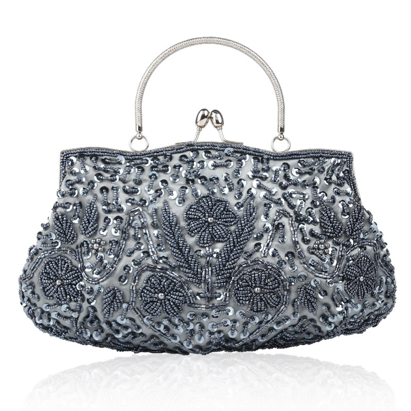 Sac à main brodé de perles pour femmes, pocommuniste pour dames, sacs de soirée, fête de mariage, sac à main pour patients, solide, rétro, petits fourre-tout, mini portefeuilles
