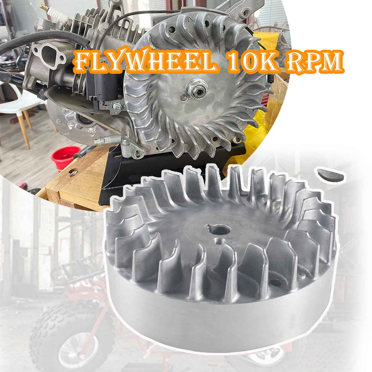Flywheel 10k RPM Predator Harbor Freight Cast Aluminum For Predator 224cc Max Power Engine