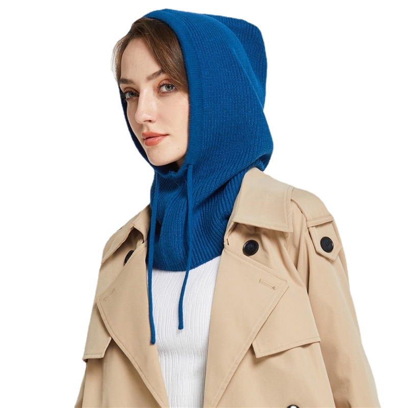 Chapéu de malha de caxemira com capuz feminino inverno pescoço capa balaclava crânios gorros orelha rosto proteger bonés de lã quente colar falso