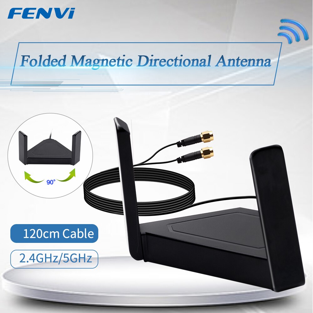 FENVI-Antenne magnétique rotative externe pour routeur AX210, câble pour touristes bande 2.4G/5GHz pour PCI-E de bureau, adaptateur WiFi RP SMA