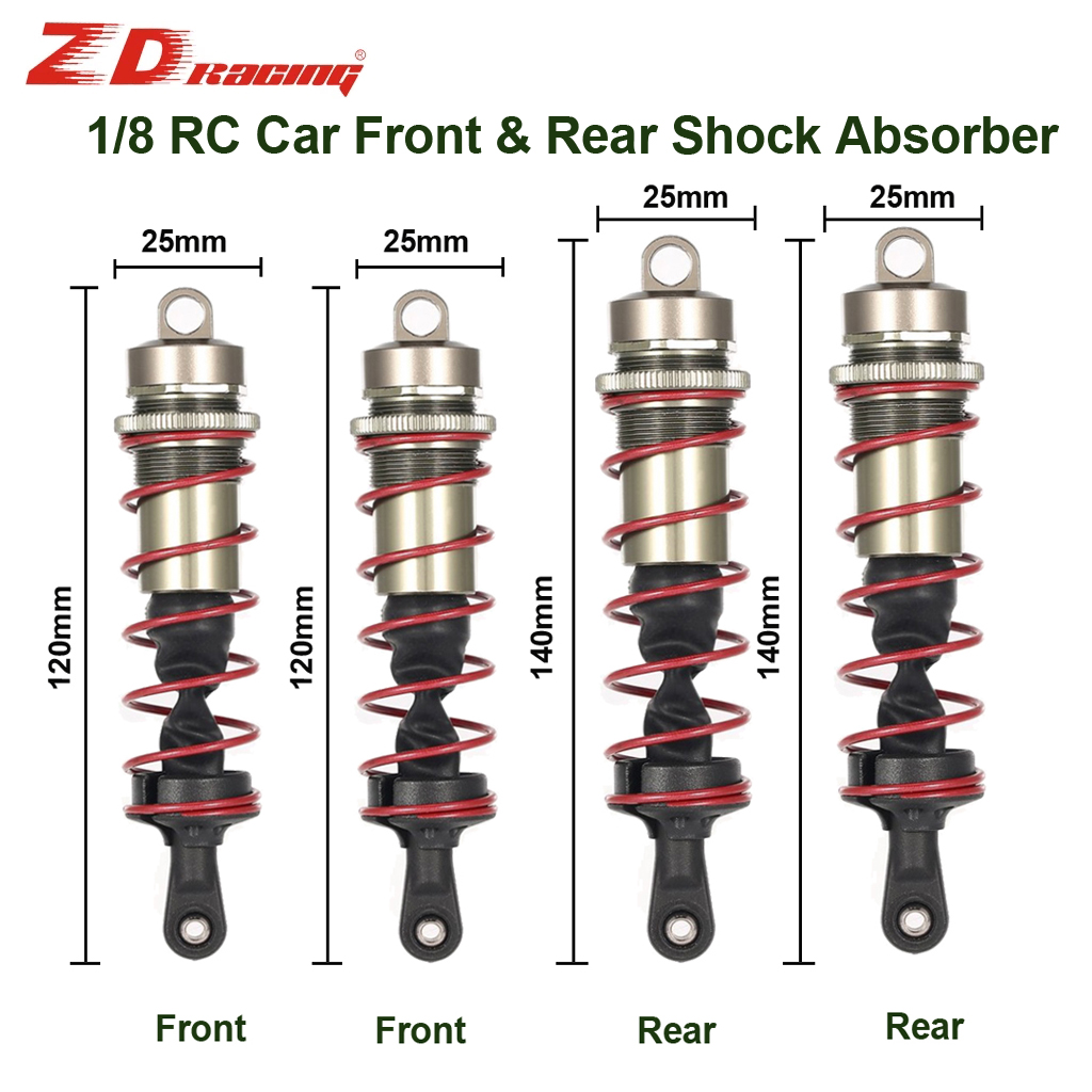 ZD Racing Metal Shock Absorber 120mm Front 140mm Rear Damper Suspension For 9020 BX-8E 9116 9021 1/8 RC Car Parts 8001 8002