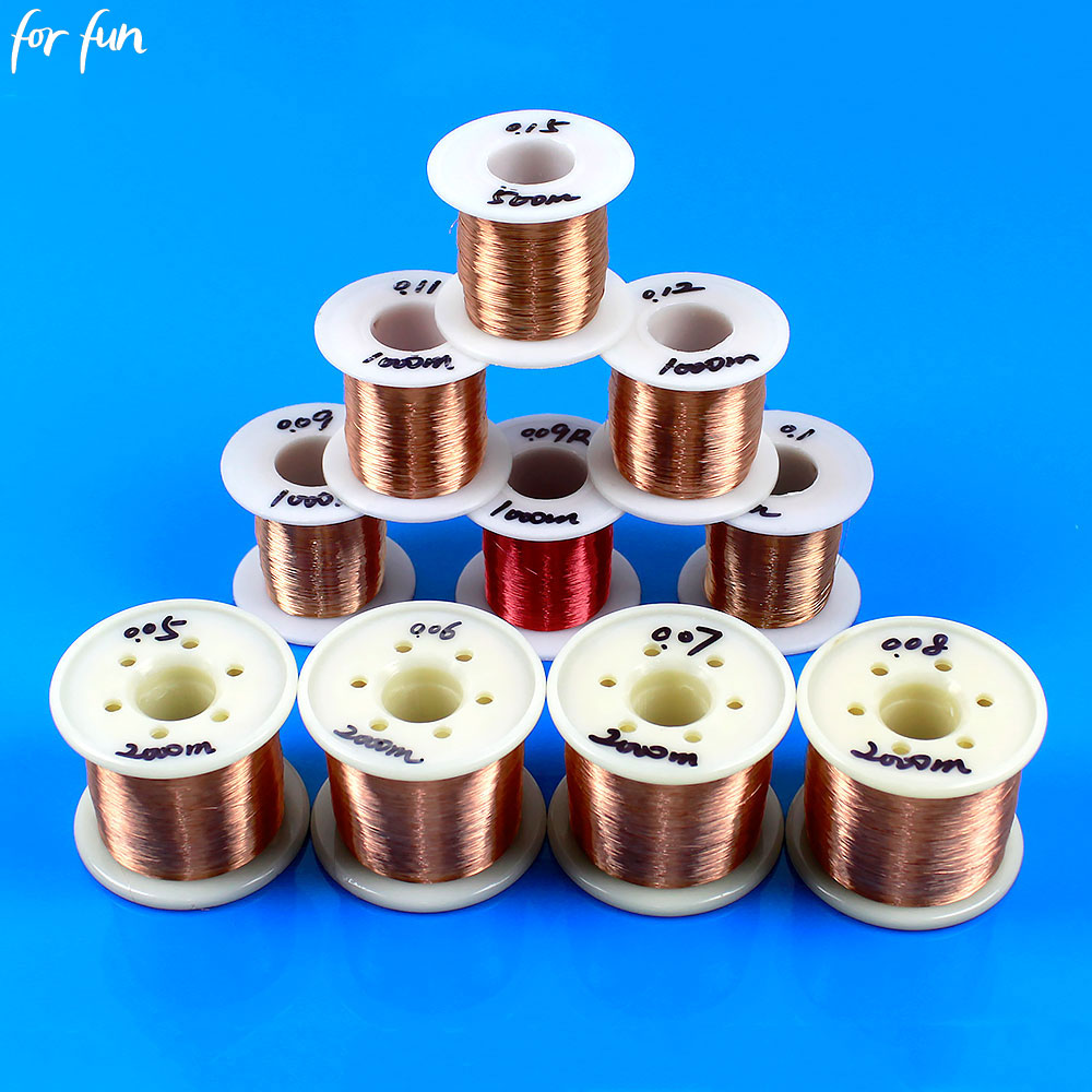 Проволока медная эмалированная полиуретаном For Fun QA-1-155 0.05-0.08 мм x 2000 м, электромагнитная обмоточная проволока 0.09-0.12 мм x 1000 м
