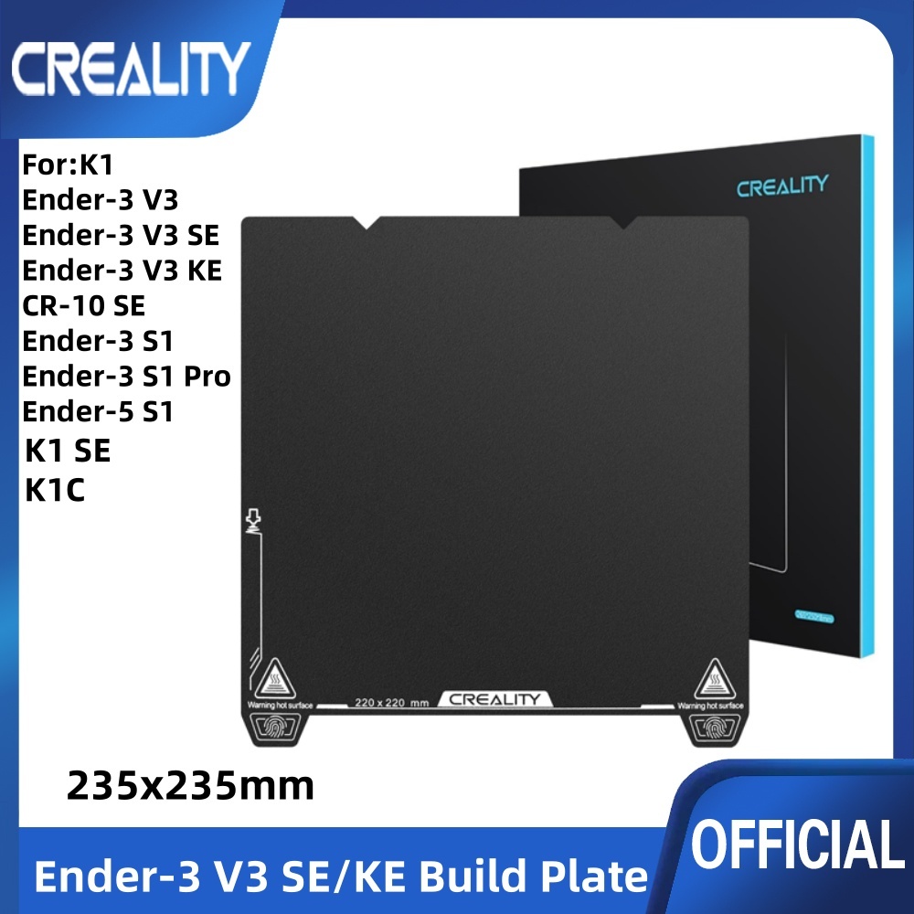 Creality – plaque de construction 235x235mm, revêtement EP, drap de lit texturé, plaque de plate-forme magnétique en acier à ressort Flexible pour Ender 3 V3 KE