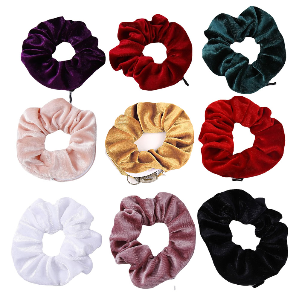 Draagbaar ⁣ Verborgen veilig zicht Geheim haarelastiekje Opbergdoos Haarscrunchie met ritssluiting Verberg sleutel Geldsieraden voor reizen buiten