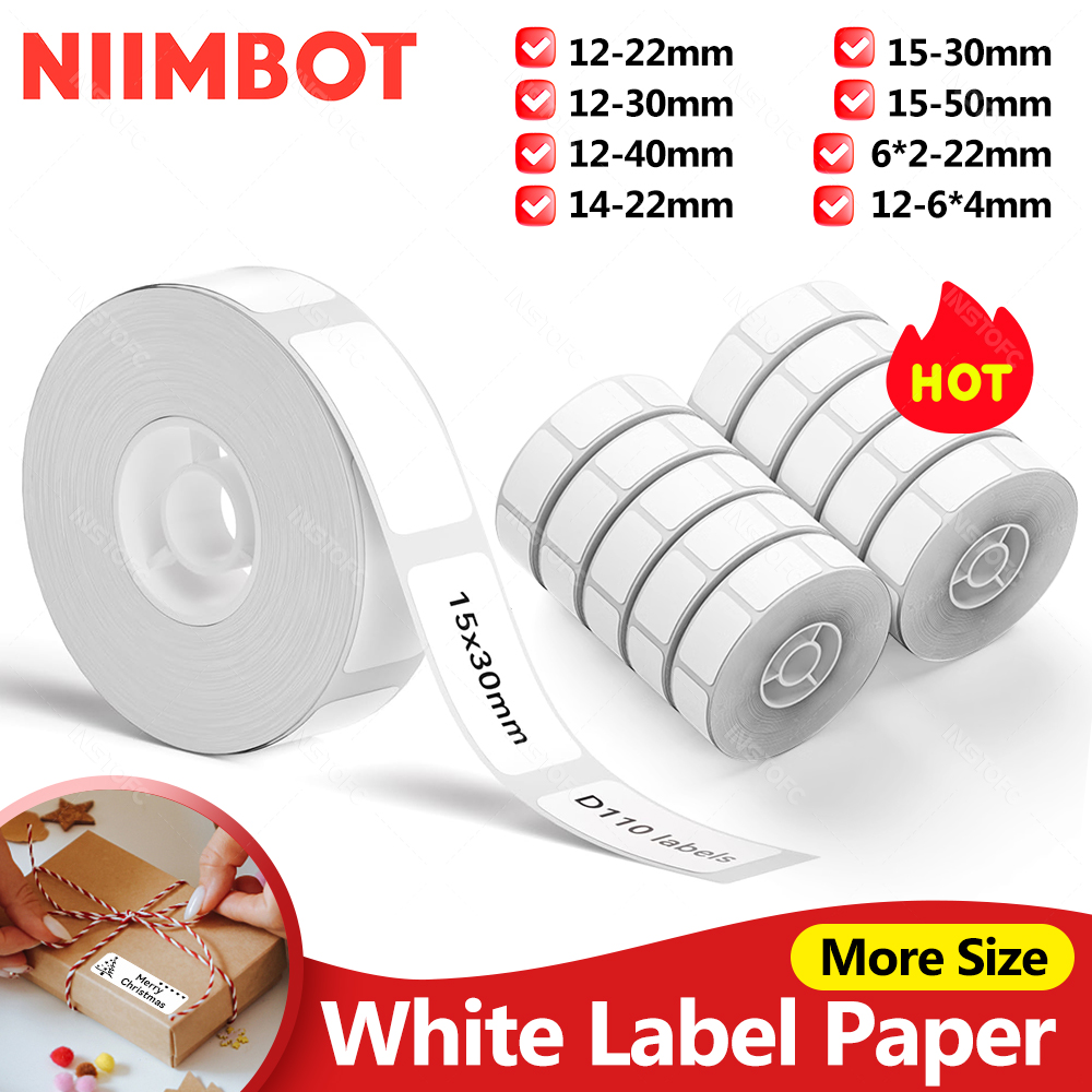Niimbot D11 etiqueta adhesiva D110 D11H D110M etiqueta impresora papel autoadhesivo impermeable blanco puro