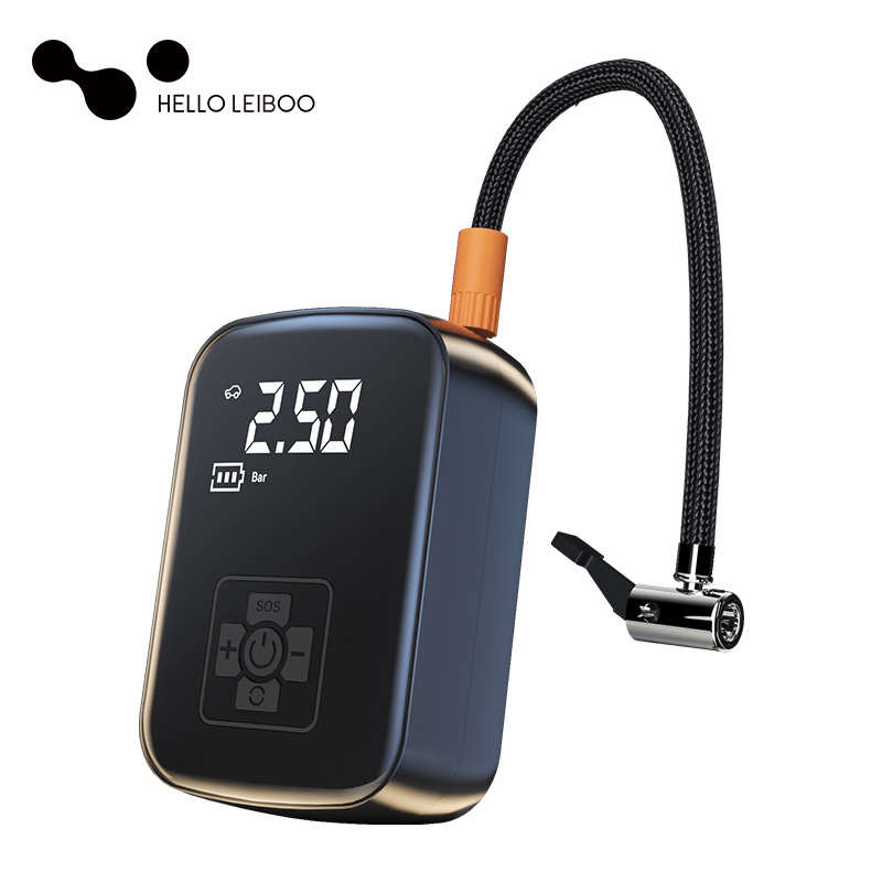 LEIBOO Draadloze auto-luchtcompressor Luchtpomp Elektrische bandenpomp voor motorfiets AUTO-band met digitaal display