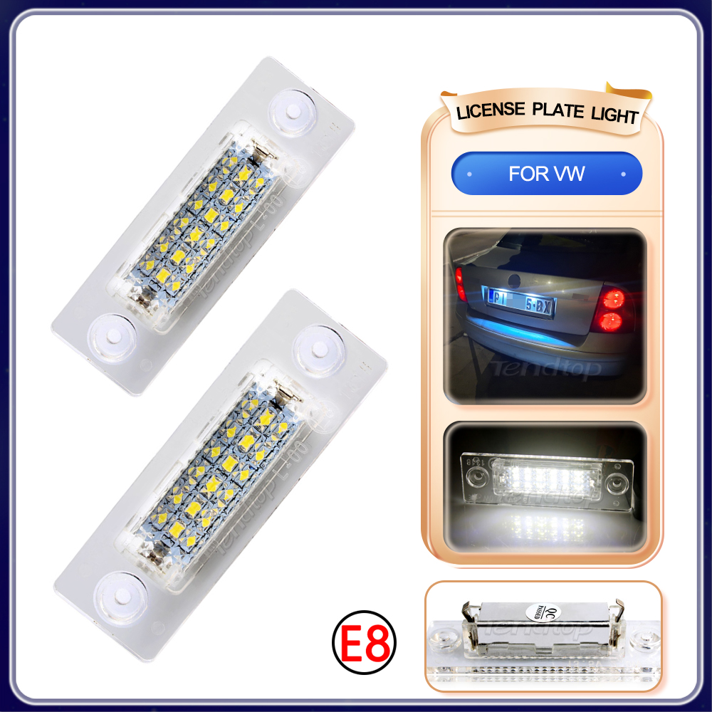 2X podświetlanie LED do rejestracji lampa tylna numer dla VW Golf MK5 Jetta Touran Passat B5.5 B6 Caddy Transporter Skoda Superb MK1 3U B5