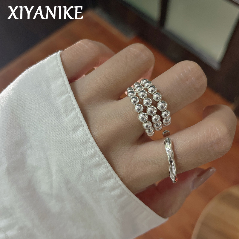 XIYANIKE трехслойные регулируемые кольца в горошек для женщин и девочек, корейские модные новогодние ювелирные изделия, подарок для вечеринки, дня рождения, anillos mujer