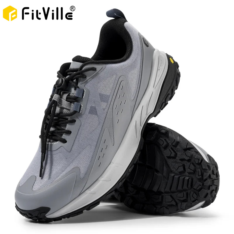 Męskie sneakersy FitVille o szerokiej cholewce, antypoślizgowe, wygodne buty trekkingowe, turystyczne i do chodzenia na zewnątrz z podparciem łuku stopy.