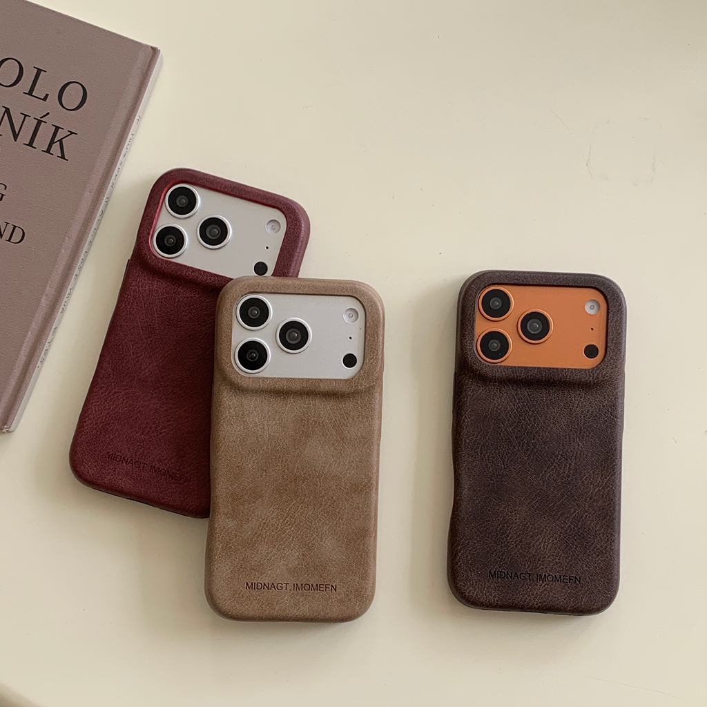 Outono inverno avançado cor sólida couro carta à prova de choque capa protetora do telefone para iphone 17 16 15 14 pro max