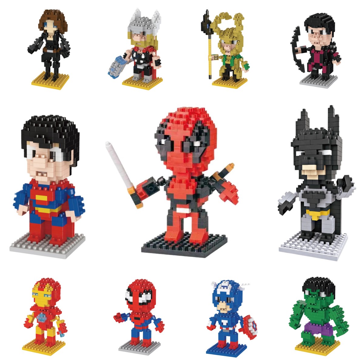 ディズニー-アベンジャーズのビルディングブロック,マイクロダイヤモンド,組み立てられた小さな粒子,アイアンマン,スパイダーマンのおもちゃ,DIY