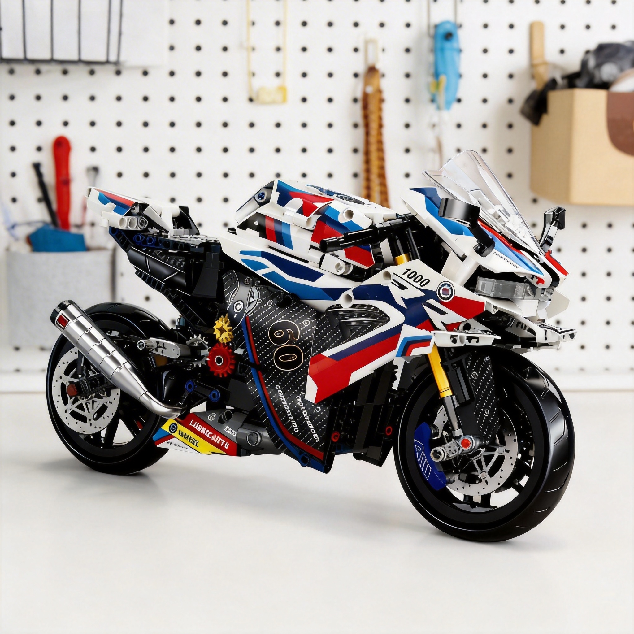 Set Blok Bangunan Sepeda Motor 1:8, Kit Model Sepeda Motor Super, Hadiah Mainan Rakitan Balap Teknis