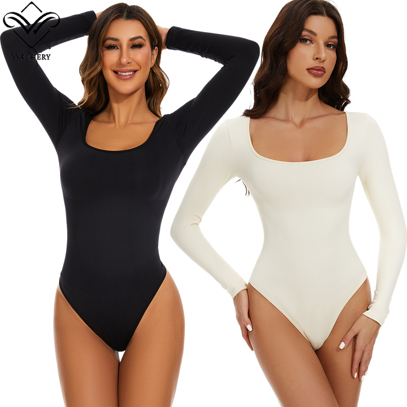 Sous-vêtements féminins entrejambe ouvert une pièce Body à manches longues sans couture taille formateur corps Shaper gaine ventre plat Shapewear femme