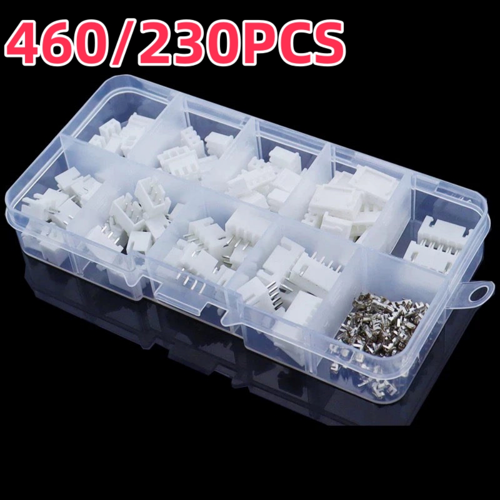 460/230 Stuks 2/3/4/5p Mannelijke Vrouwelijke Pin Terminal Kit Behuizing Pin Header JST XH-2.54 4 Waarde Connectors Adapter Afstand terminal blok