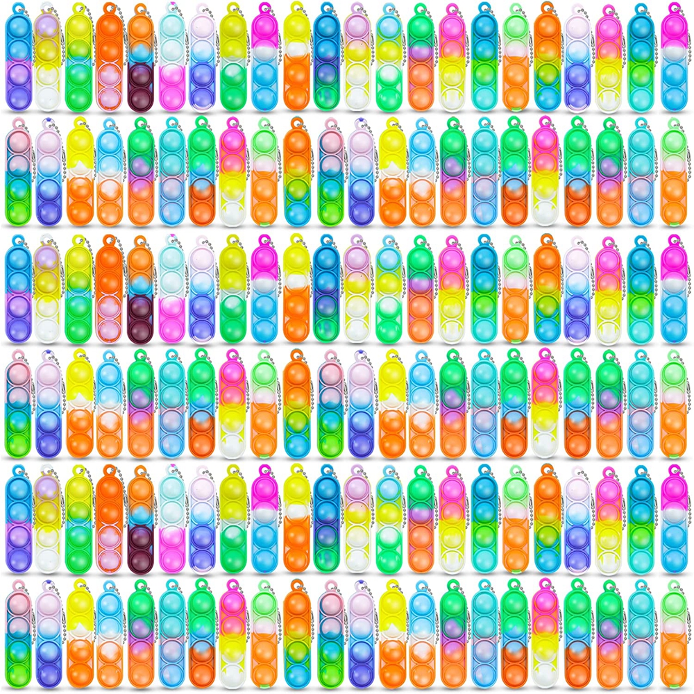 30 stks Mini Pop Sleutelhanger Fidget Speelgoed Push Pop Bulk Sleutelhanger Feestartikelen Voor Kinderen Pop Bubble Speelgoed Pack Jongens Meisjes Volwassenen