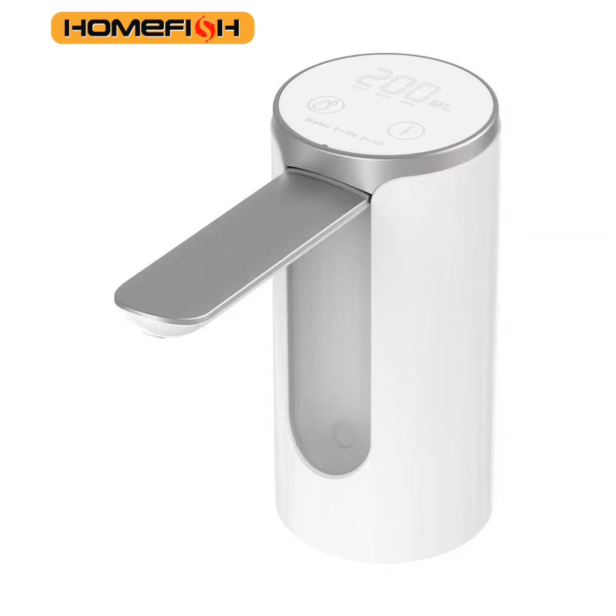 Bomba de botella de agua eléctrica HOMEFISH 1200mAh tipo C recargable con pantalla LED botón táctil automático 3 configuraciones cuantitativas