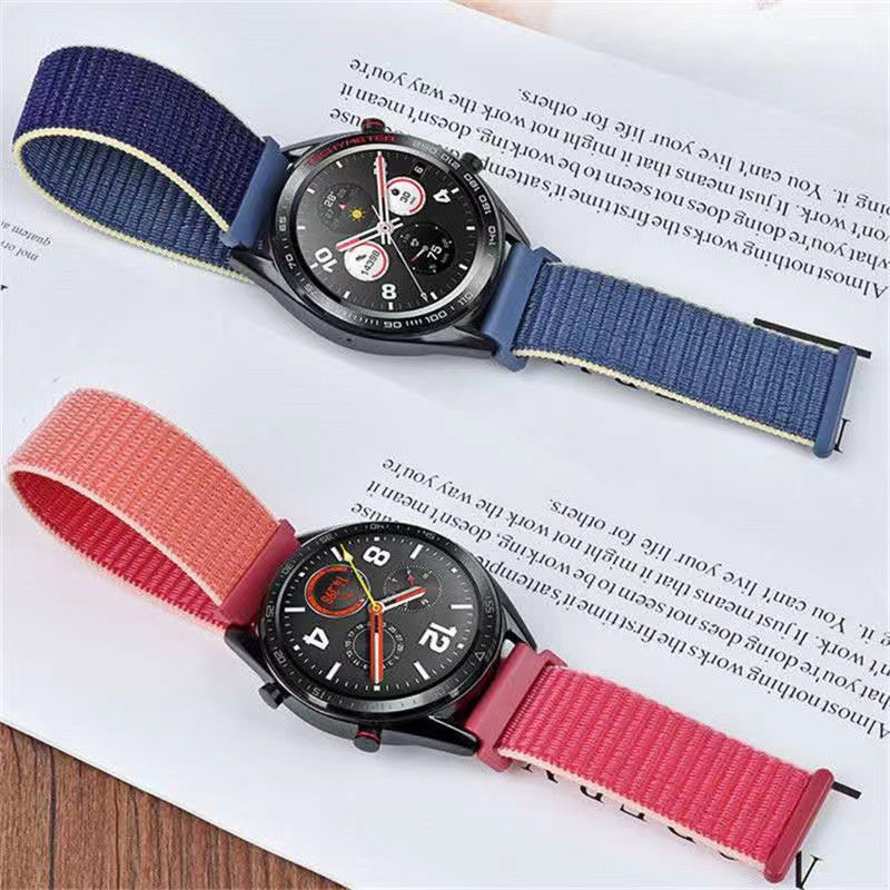 Pasek nylonowy 20 mm do Samsung Galaxy Watch 6 4 7 classic/5 Pro/active 2/Gear S3 22 mm Bransoleta Huawei Watch GT 2e 3 pro pasek