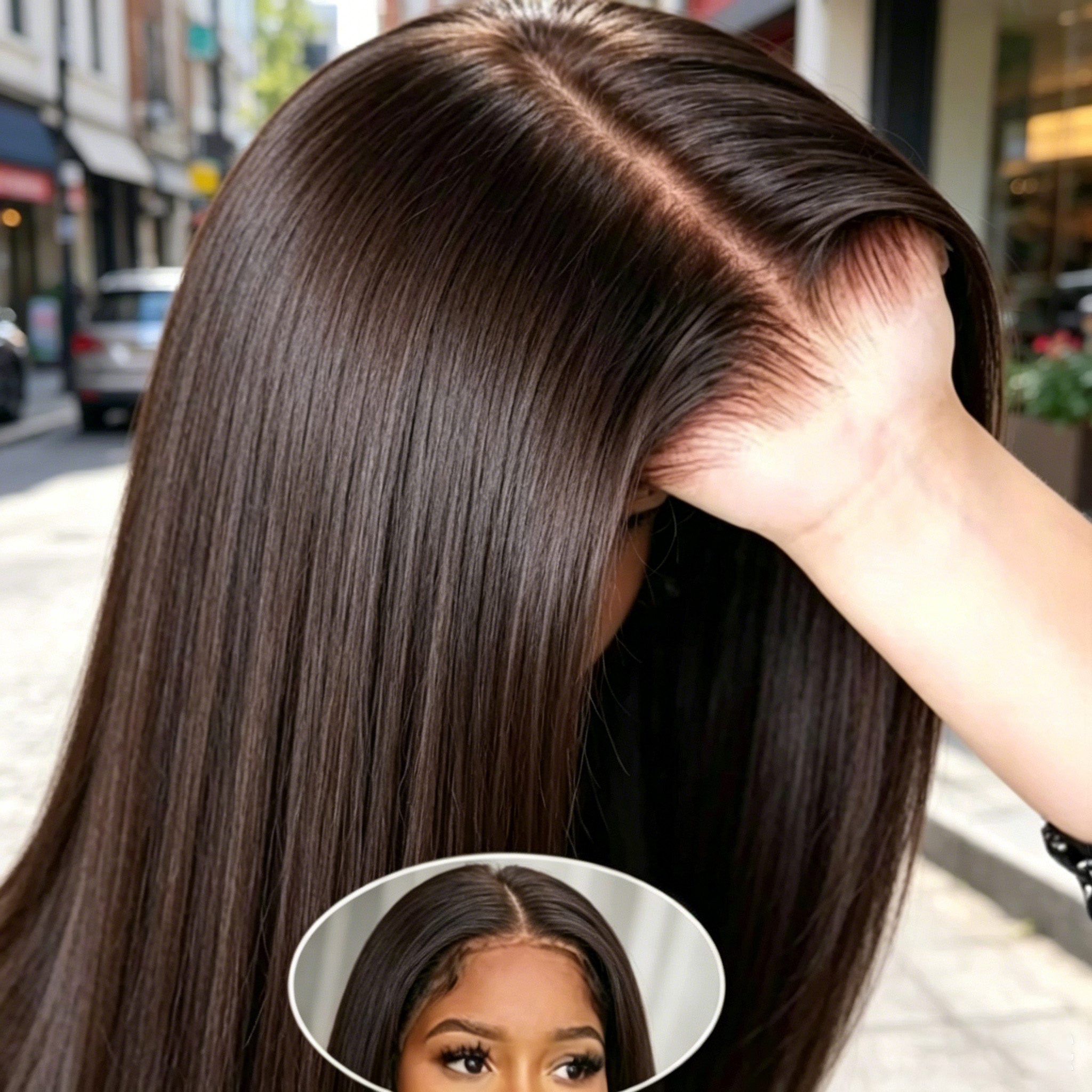 Pelucas sin pegamento de 32 pulgadas 5x5 de cabello humano pre-arrancado, ideales para principiantes, pelucas de encaje HD rectas de cabello humano con 250% de densidad.