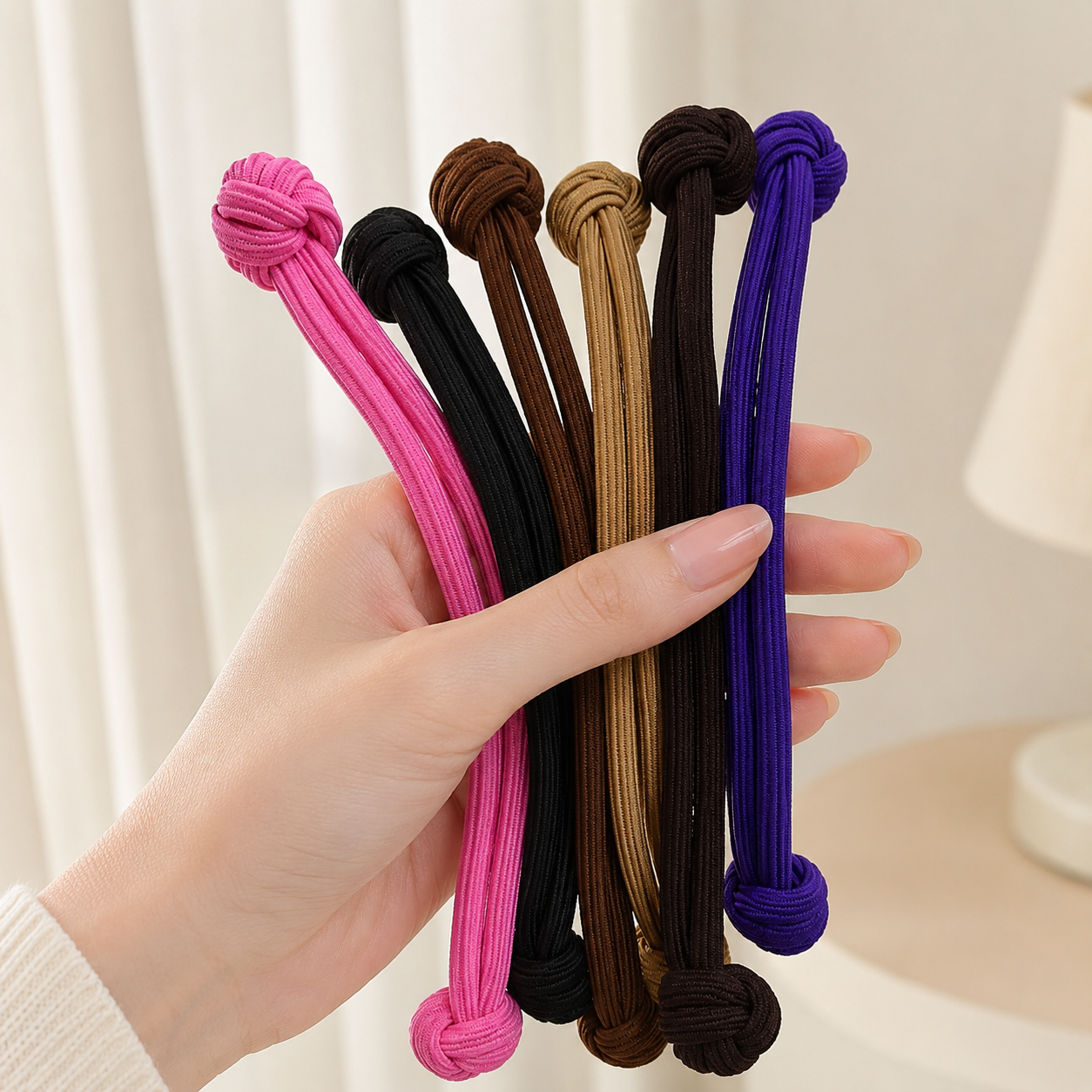 Elastico per Capelli da Donna, Elastico ad Alta Elasticità per Coda di Cavallo, Senza Danni ai Capelli, Accessori Coreani per Capelli da Ragazza, Elastici in Gomma Estensibili