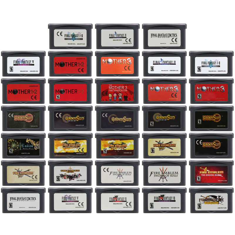 Картридж для видеоигр GBA, картридж для игр 32 бит, финальная модель Fantasyy Fire с эмблемой «Золотой солнце», «мама»