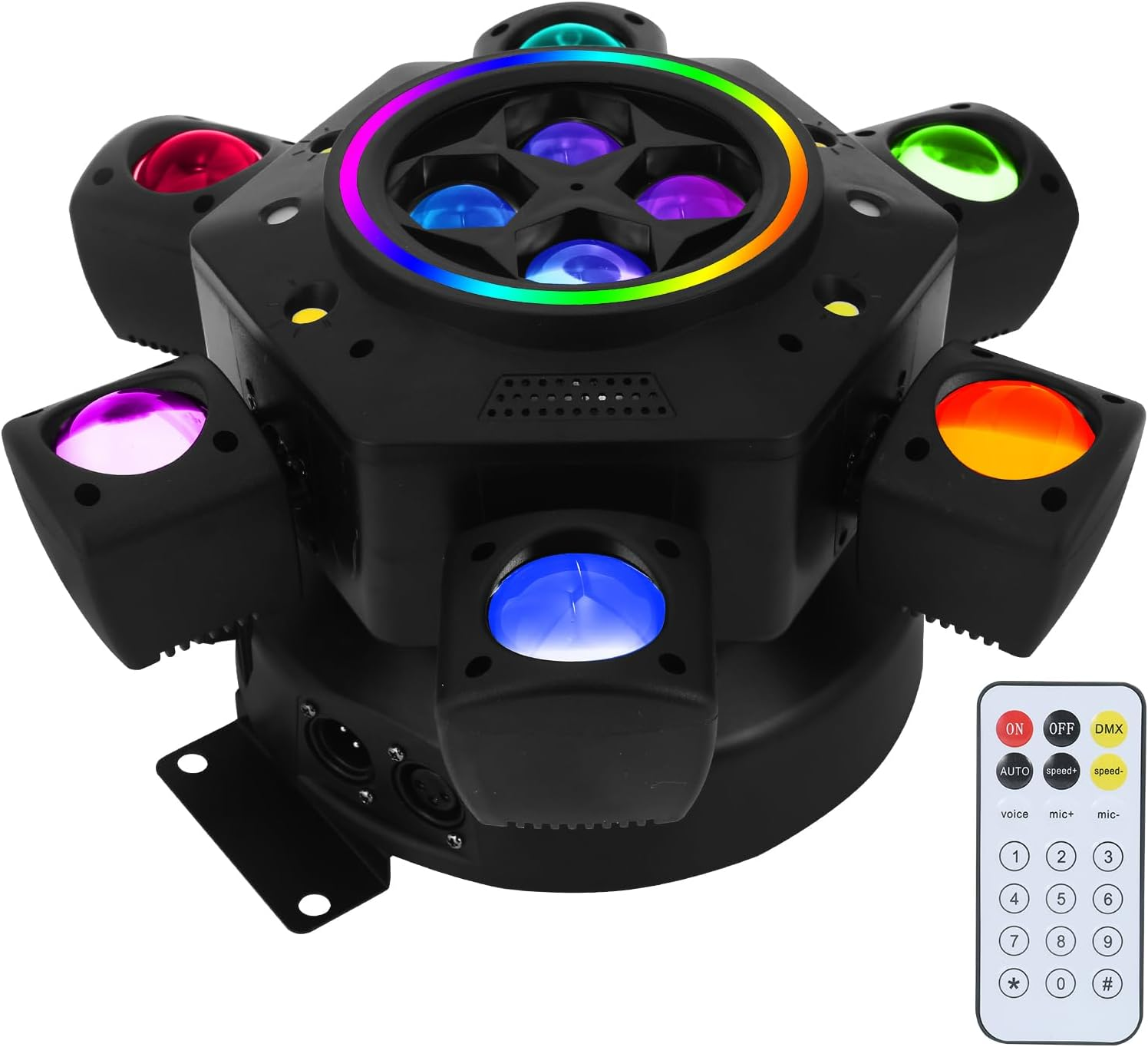 10X10W RGB 6 Head Moving Head Beam Light RGBW 4IN1 Laser Strobe Light DMX Stage Light RGB Beam Light Rotating Disco Party Bar