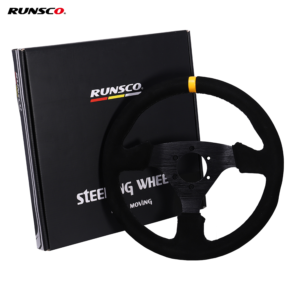 Universal 330mm Lenkrad Wildleder Drift Sim Racing Spiel Lenkrad Flacher Aluminiumrahmen 13 Zoll